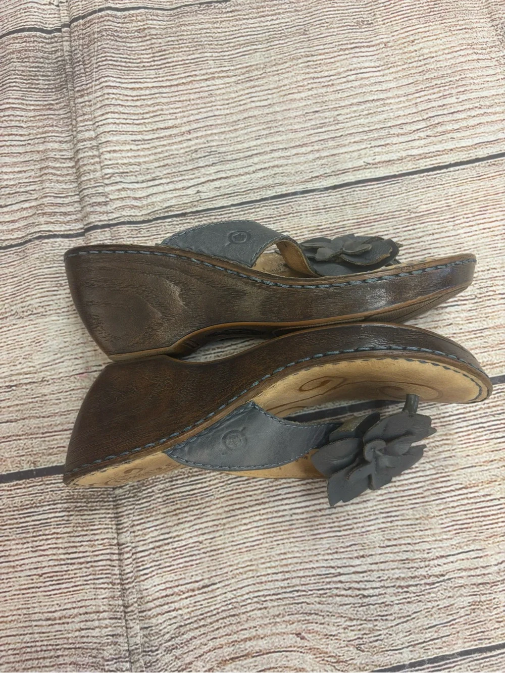 😍 Women's Born Floral Wedge Sandals - Gray blue